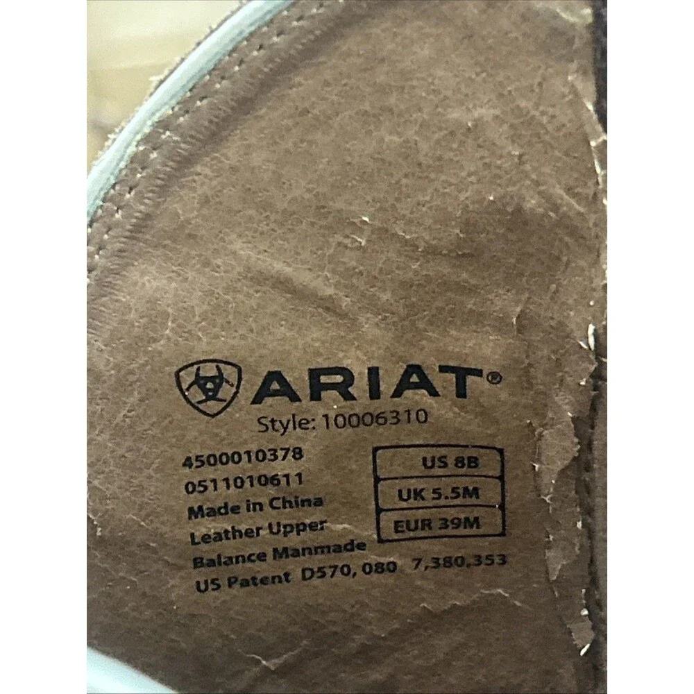 Ariat Sonora Bitterwater Embroidered Leather Western Boots Sz 8 B